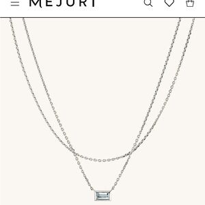 Brand new Mejuri layered aquamarine necklace
